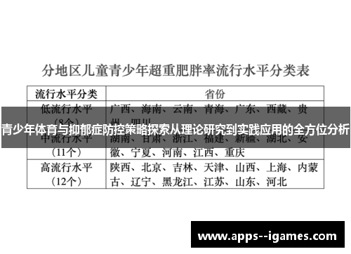 青少年体育与抑郁症防控策略探索从理论研究到实践应用的全方位分析